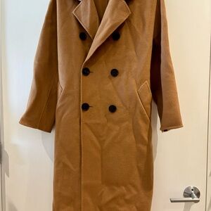 Woman’s 100% Cashmere Double-Breasted Tan Coat